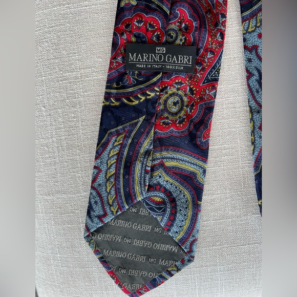 Vintage Marino Gabri Handmade 100% Italy Silk Tie - Picture 2 of 5